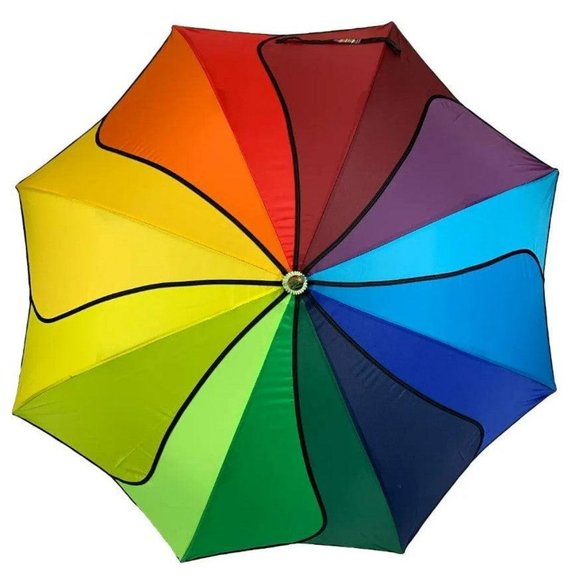 Soake Accessories - Soake Walking Stick Umbrella in Rainbow Swirl